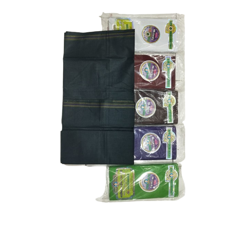 Picture of Black Lungi Black Lungi 5 Hands Full Black Brand  5 Hands Cotton Lungi Full Black Quality Lungi
