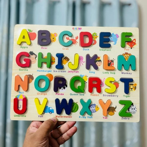 Picture of Multicolor Wooden Colorful Alphabets Number Board Puzzle