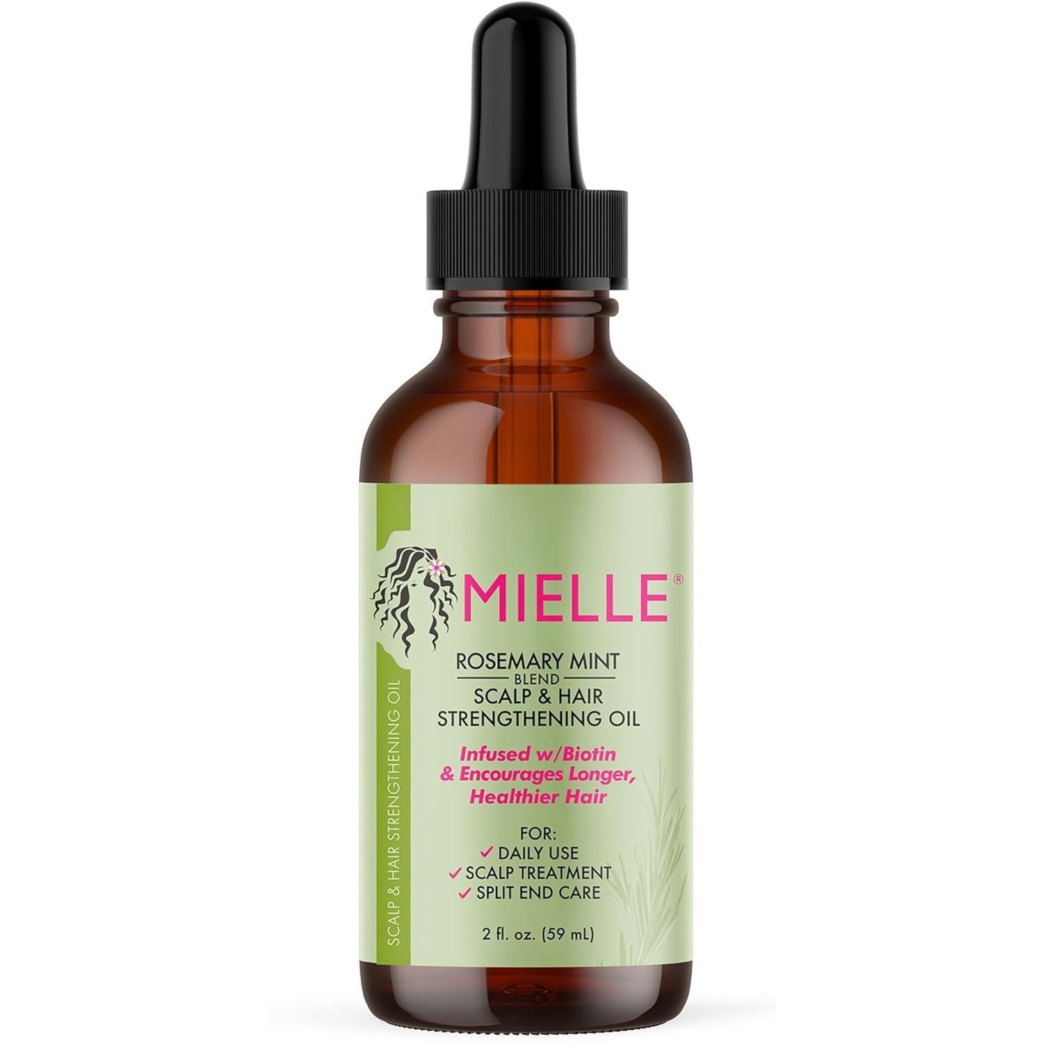 Picture of Hair Growth Essential Oil Rosemary Mint Hair Strengthening Oil Nourishing Treatment for Split Ends and Dry Mielle Organics Hair