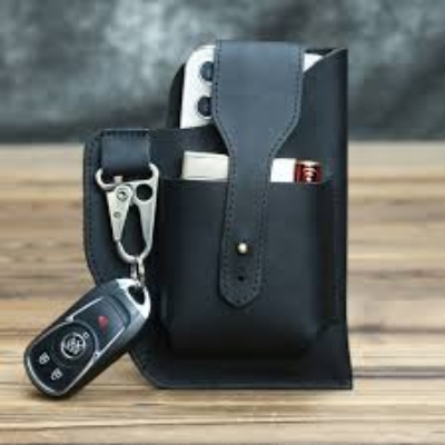 Picture of Retro Belt Waist Fashionable Bag black color