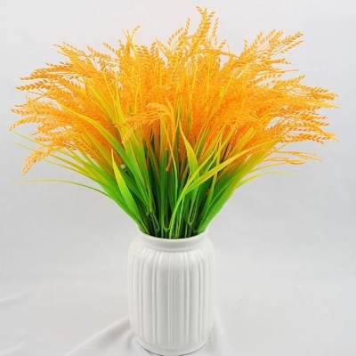 Picture of Artificial Rice Ears 35 Heads Artificial Plant Plastic Rice Paddy Wedding Decoration Dance Props