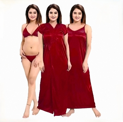 Picture of 4 Part (Nighty) - and Comfortable Night Dress for women