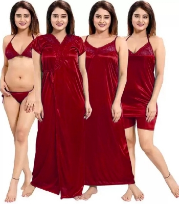 Picture of 6 Part (Nighty) - and Comfortable silk Night Dress for women