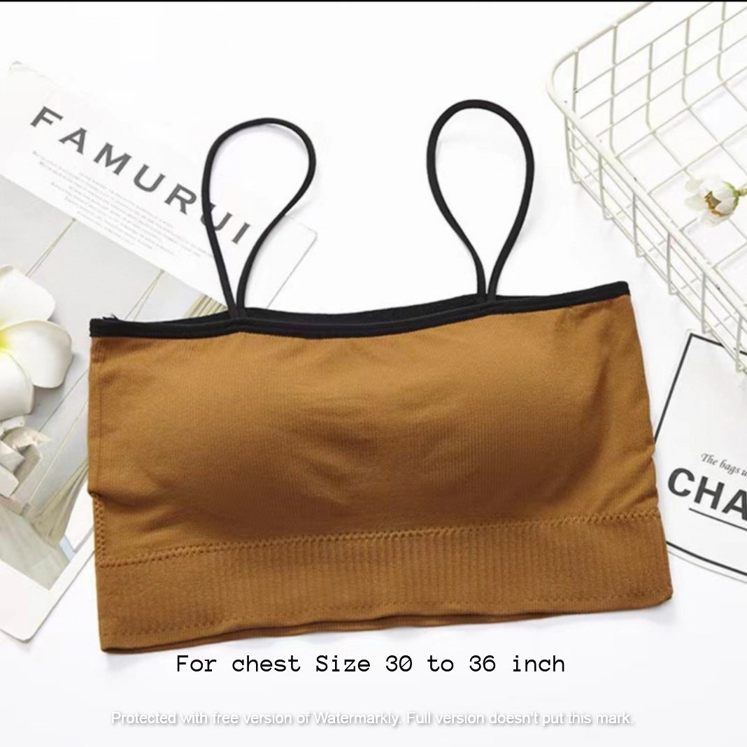 Picture of Padded Seamless Tube Crop Top Bra for Women