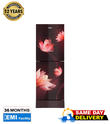 Picture of Whirlpool 236 Liter Bottom Mount Glass Door Fresh Magic Pro Non Inverter Frost Refrigerator