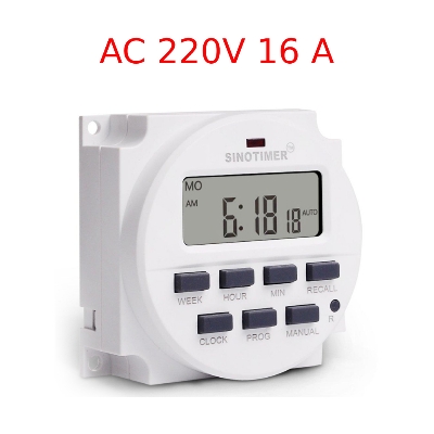 Picture of AC 220V / DC 12V 16A Programmable in Bangladesh - Capacity 16AMP 250V AC - 1 Changeover Switch - Power consumption 4.5 VA - Digital Timer Switch
