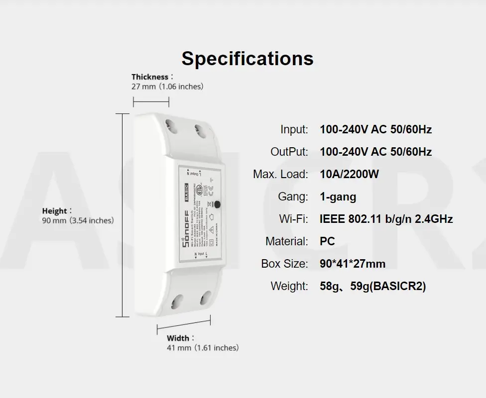 Picture of Sonoff wifi switch basic r4 smart remote switch in Bangladesh