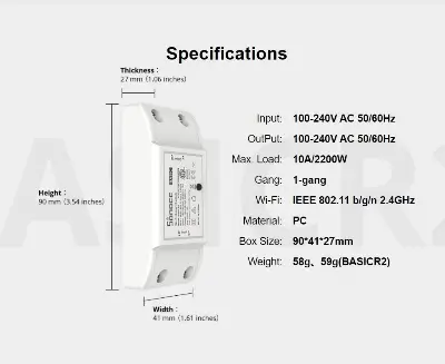 Picture of Sonoff wifi switch basic r4 smart remote switch in Bangladesh