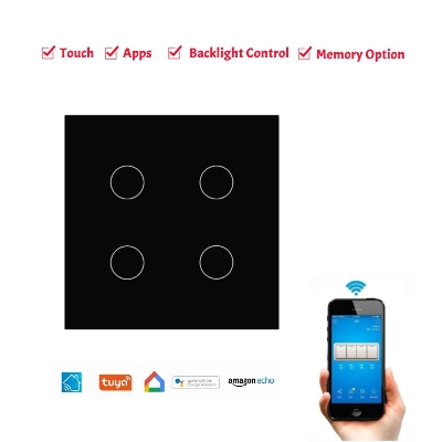 Picture of Wifi smart switch 4/3/2/1 gang switch works with Google and Alexa voice Control - Easy to Use And Maintain - Reliable and Durable