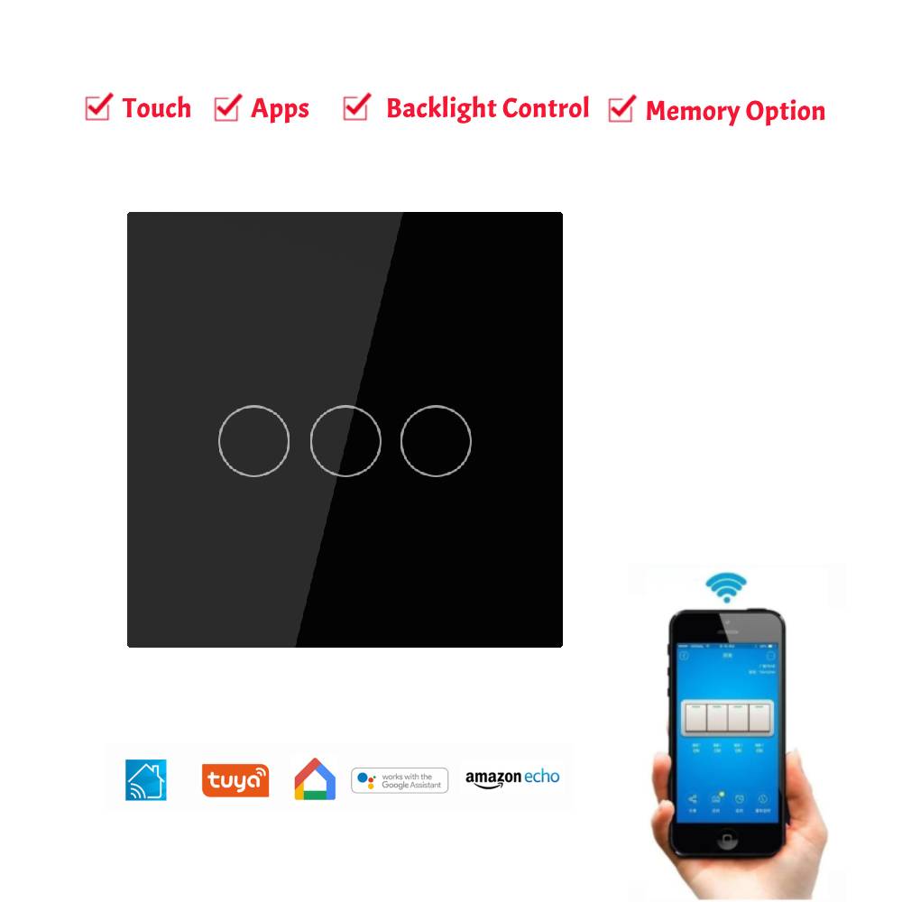 Picture of Wifi smart switch 4/3/2/1 gang switch works with Google and Alexa voice Control - Easy to Use And Maintain - Reliable and Durable