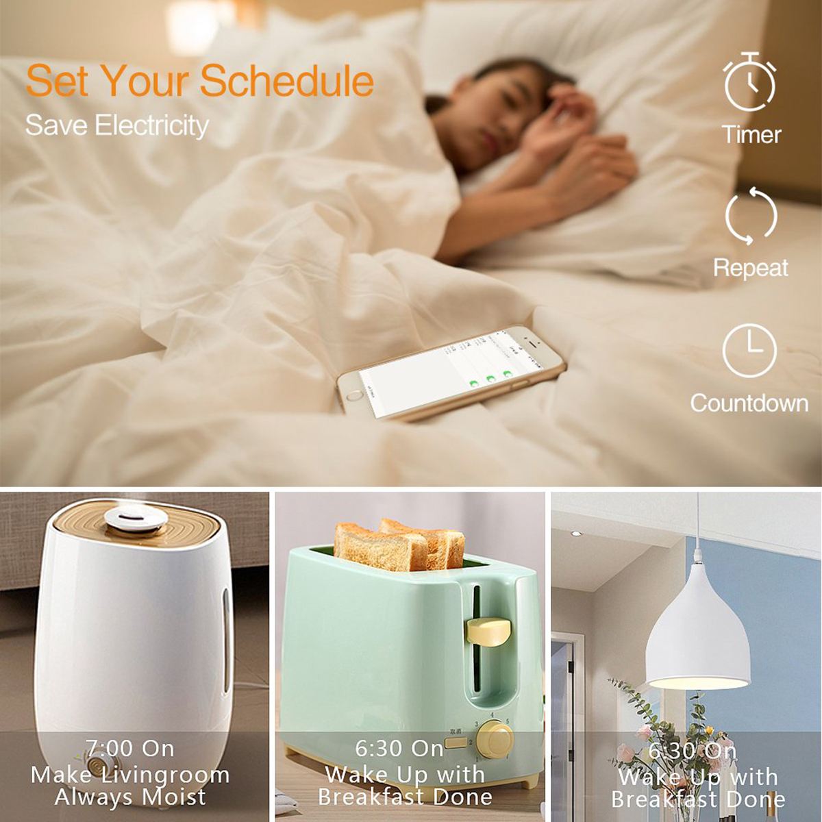 Picture of WIFI Smart Socket Plugs can control remotely with Tuya App with Smart Home Voice Control Google Home Mini and Alexa Sonoff Smart Wifi Plug