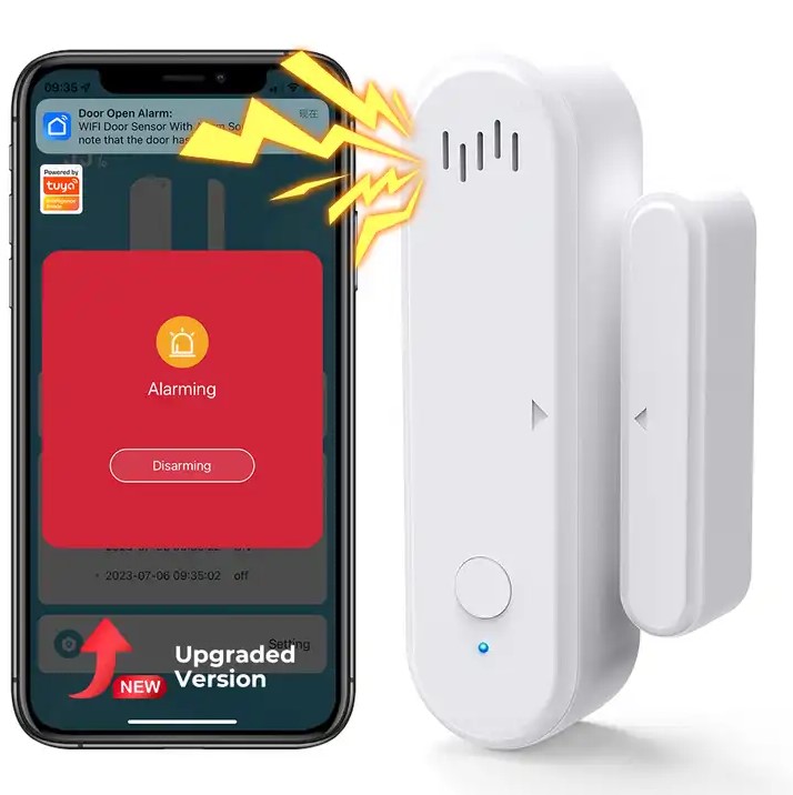 Picture of Smart WiFi Door Sensor Door Open/Closed Detectors App Notification Alert security alarm support Alexa Google Home