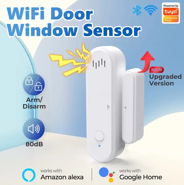 Picture of Smart WiFi Door Sensor Door Open/Closed Detectors App Notification Alert security alarm support Alexa Google Home