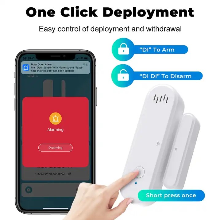 Picture of Smart WiFi Door Sensor Door Open/Closed Detectors App Notification Alert security alarm support Alexa Google Home