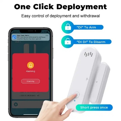 Picture of Smart WiFi Door Sensor Door Open/Closed Detectors App Notification Alert security alarm support Alexa Google Home