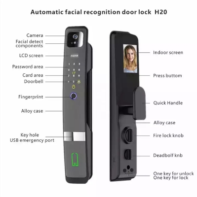 Picture of 3D facial recognition Automatic Tuya App Smart Door Lock with Camera