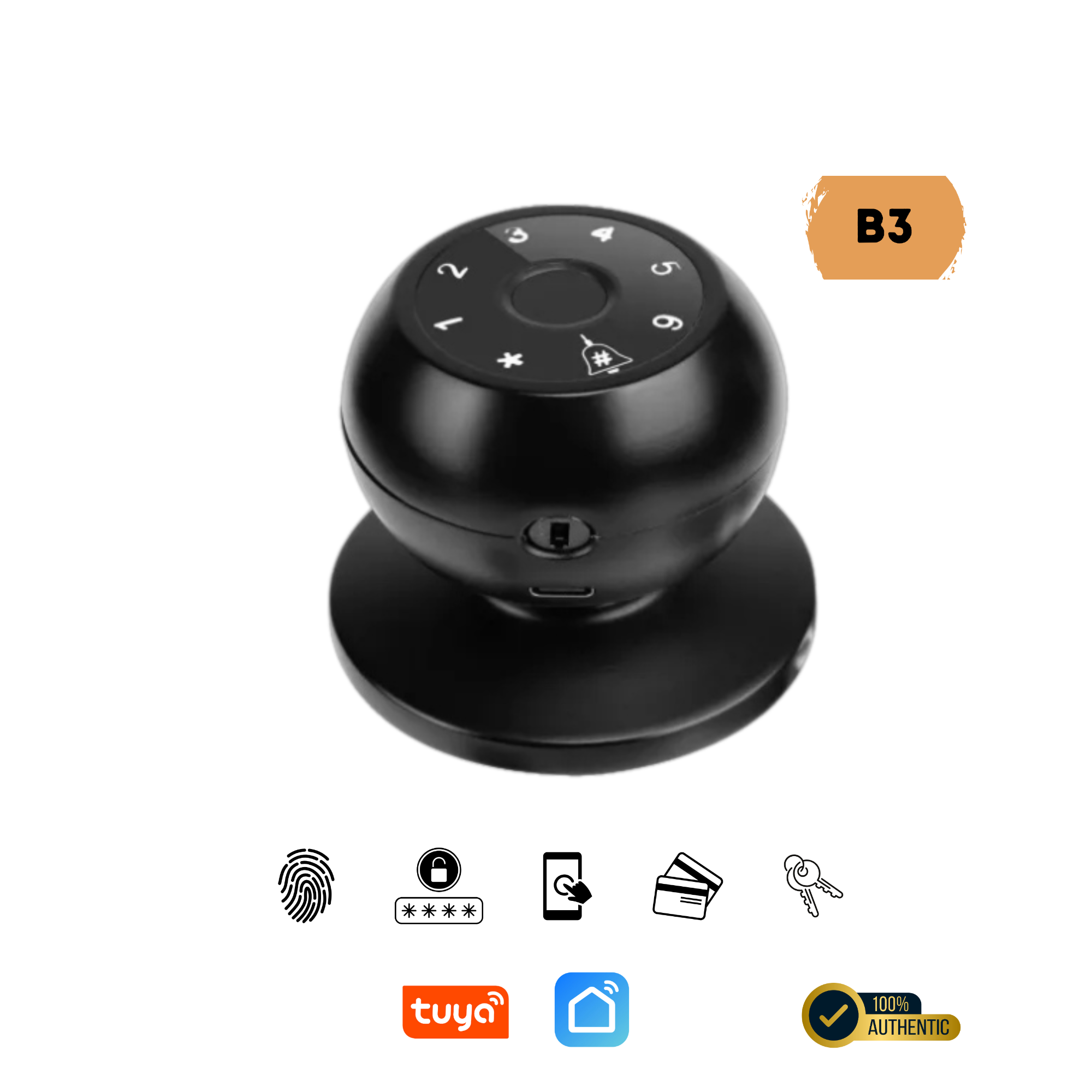 Picture of Tuya Round Knob Smart Door Lock