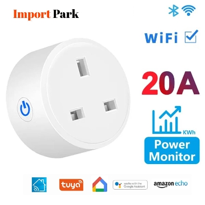 Picture of Wifi Smart Socket Plug can control remotely work with tuya app smart home voice control with google home mini and alexa work like sonoff smart wifi plug