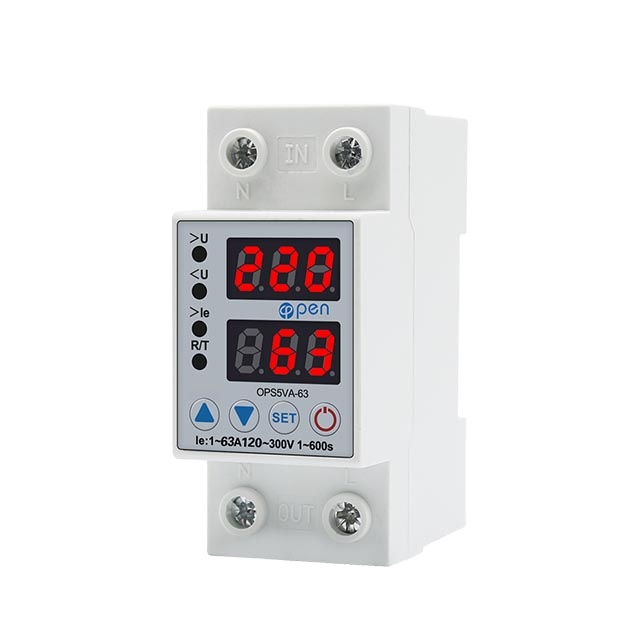 Picture of Voltage protector 63A 230V AC Din rail adjustable over voltage and under protective device relay with over current protection