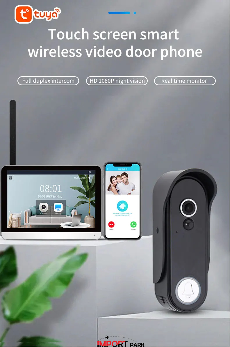 Picture of Tuya Cheap Smart Outdoor Camera And Indoor Monitor Intercom System Wireless Door Bell Camera Wifi Video Doorbell