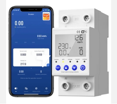 Picture of 63A WIFI Smart Switch TUYA Energy Meter Kwh Metering Circuit Breaker Timer with voltage current