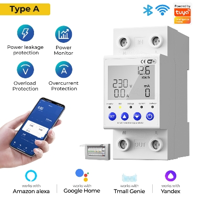 Picture of 63A WIFI Smart Switch TUYA Energy Meter Kwh Metering Circuit Breaker Timer with voltage current