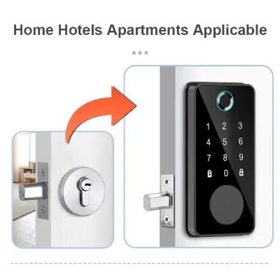 Picture of Smart Fingerprint Deadbolt Lock for Home, Hotel, and Apartment Security