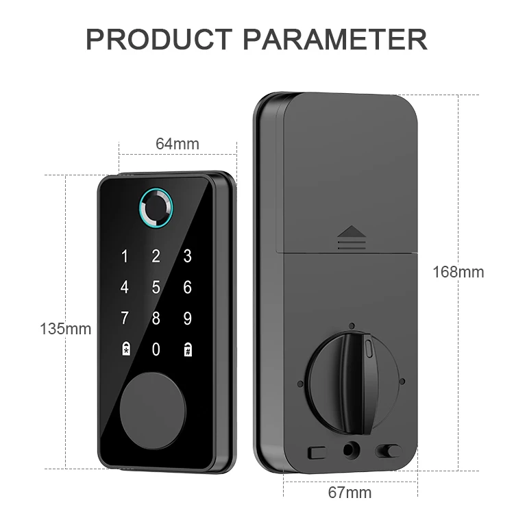 Picture of Smart Fingerprint Deadbolt Lock for Home, Hotel, and Apartment Security