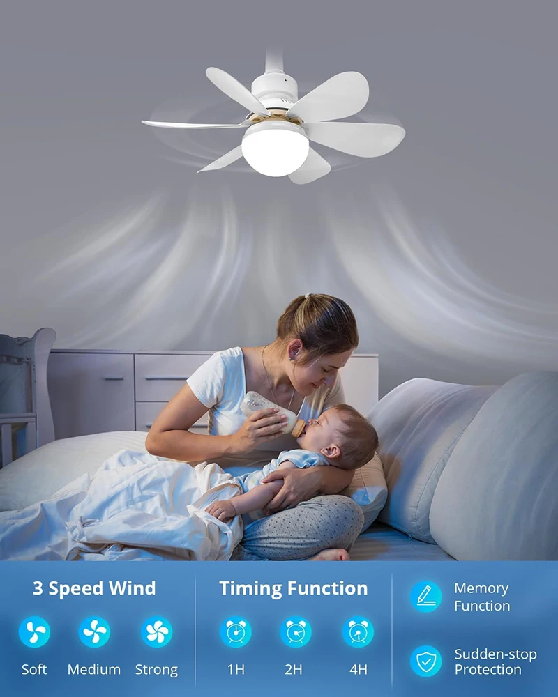 Picture of Intelligent Ceiling LED Fan Light with Remote