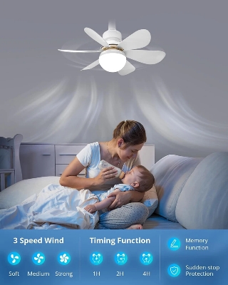 Picture of Intelligent Ceiling LED Fan Light with Remote