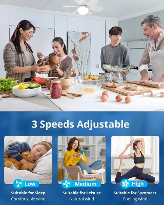 Picture of Intelligent Ceiling LED Fan Light with Remote