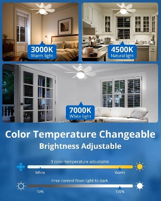 Picture of Intelligent Ceiling LED Fan Light with Remote