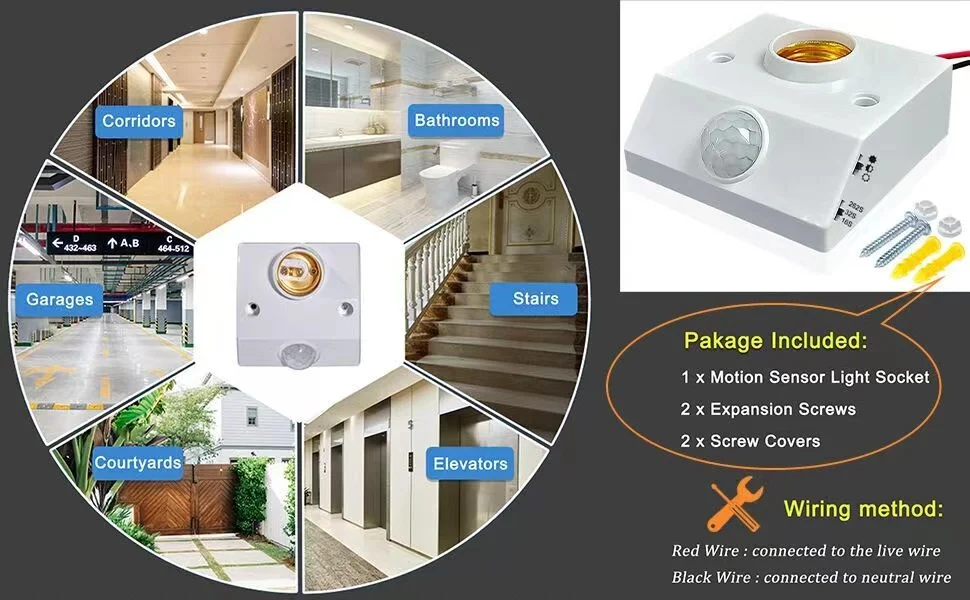 Picture of Adjustable Lamp Holder With PIR Motion Sensor
