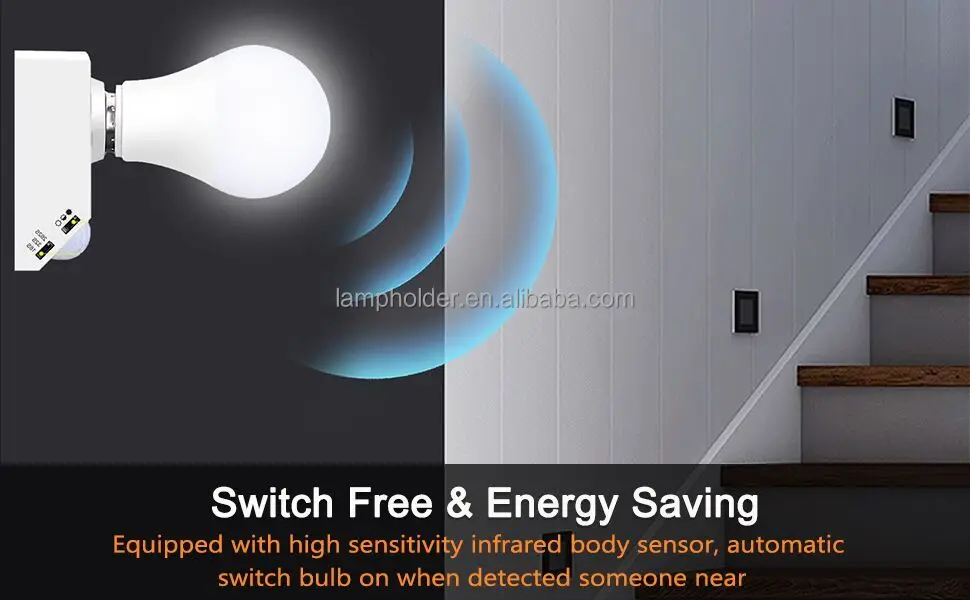 Picture of Adjustable Lamp Holder With PIR Motion Sensor