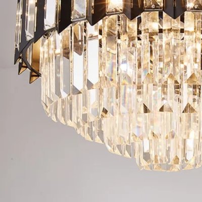 Picture of Remote Control Retractable Blades Crystal Ceiling Fan Chandelier