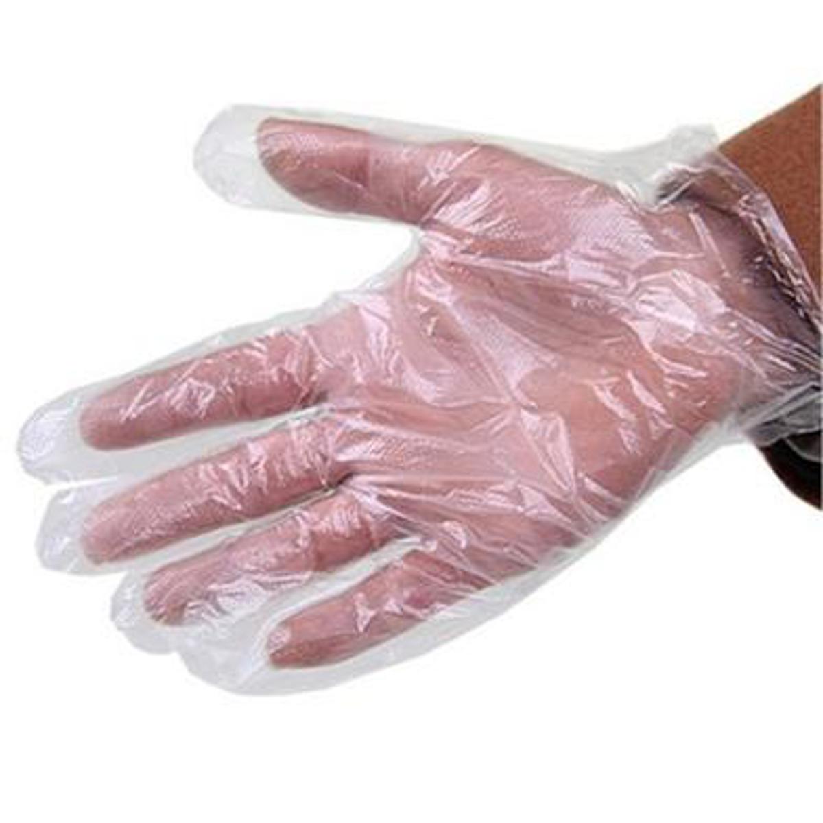 Picture of Clear Gloves 100 Pieces Large Polyethylene Gloves 3 Packet