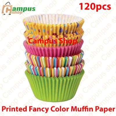 Picture of Printed Fancy Color Muffin Paper Cups -120pcs