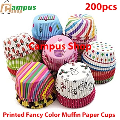 Picture of Printed Fancy Color Muffin Paper Cups -200pcs