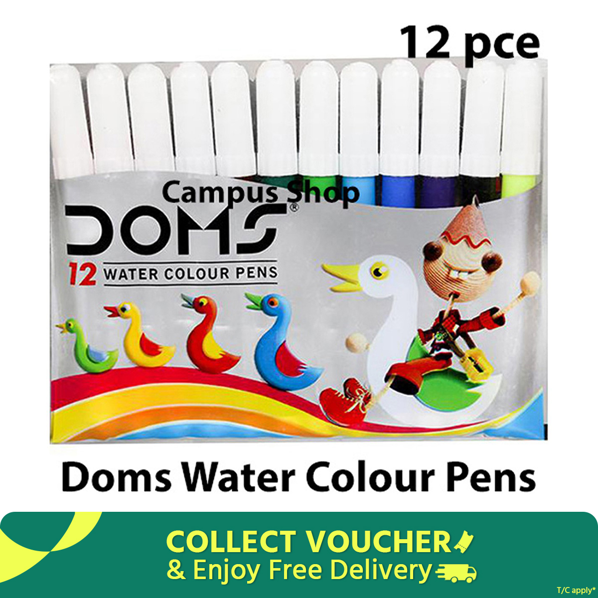 Picture of Doms Watercolor Sign Pens -12 Pieces
