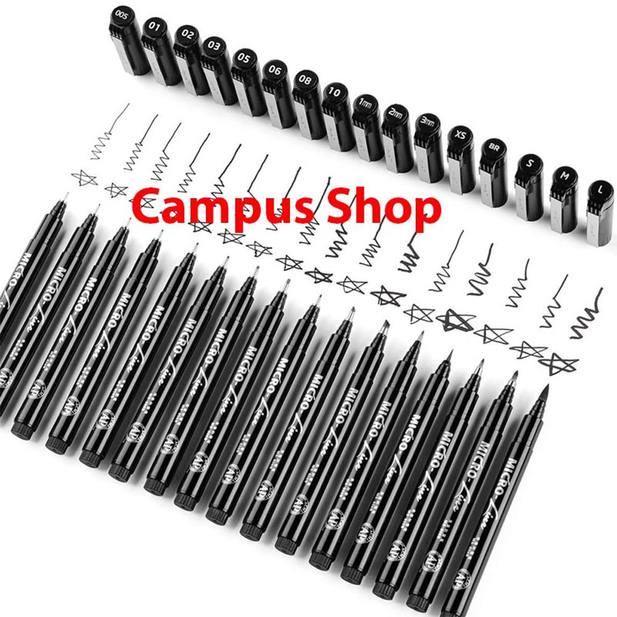 Picture of Superior Artist Black Micro-Pen Fineliner Ink Pens16 Pcs