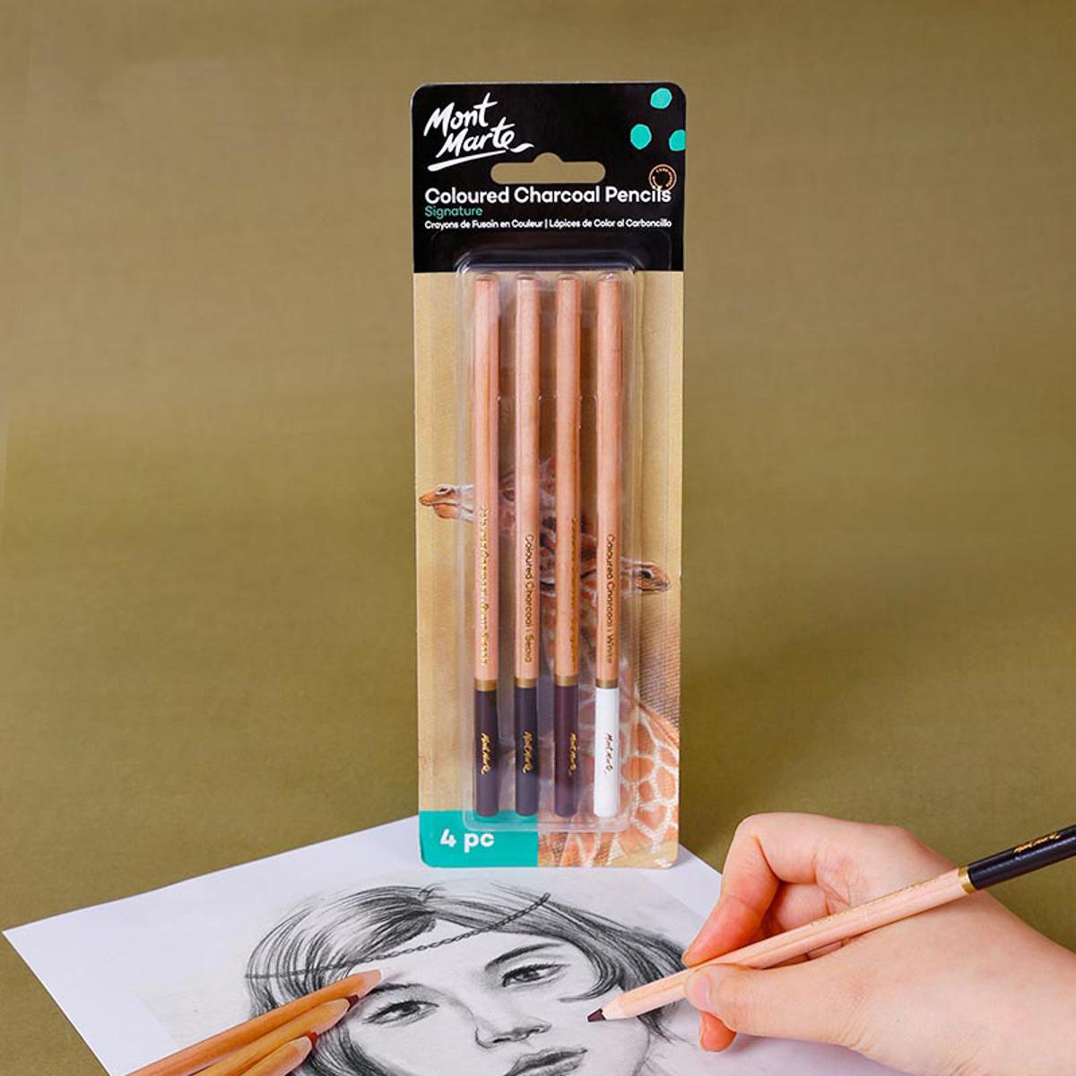 Picture of Mont Marte Coloured Charcoal Pencils 4pc