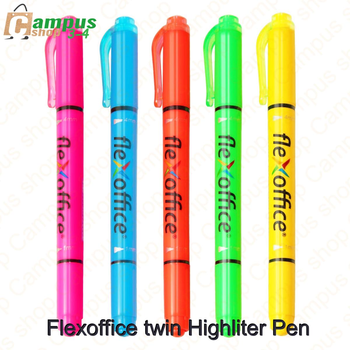 Picture of Flexoffice Pen Style Twin Highlighter -  Green 1pc
