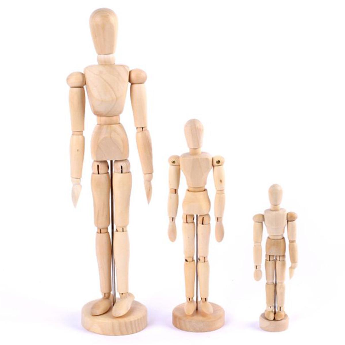 Picture of 1 Pc 5.5/8/12 Inch Sketch Wooden Man Model Artist Movable Limbs Doll Wood Carving Man Wooden Toy Art Draw Action Figure Mannequin