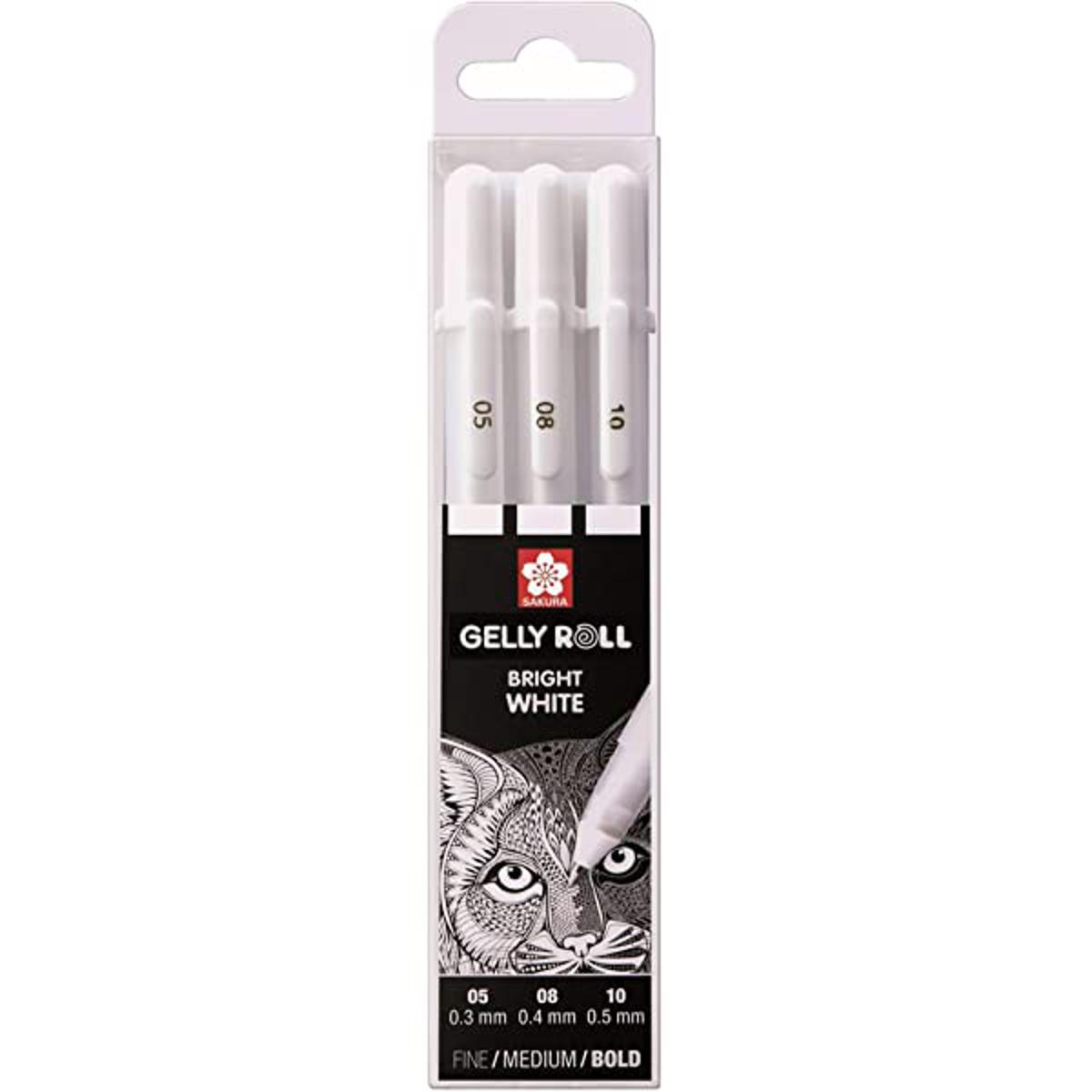 Picture of Sakura Gelly Roll Pen, White, Assorted Sizes, Fine/Medium/Bold -3 Pen Set
