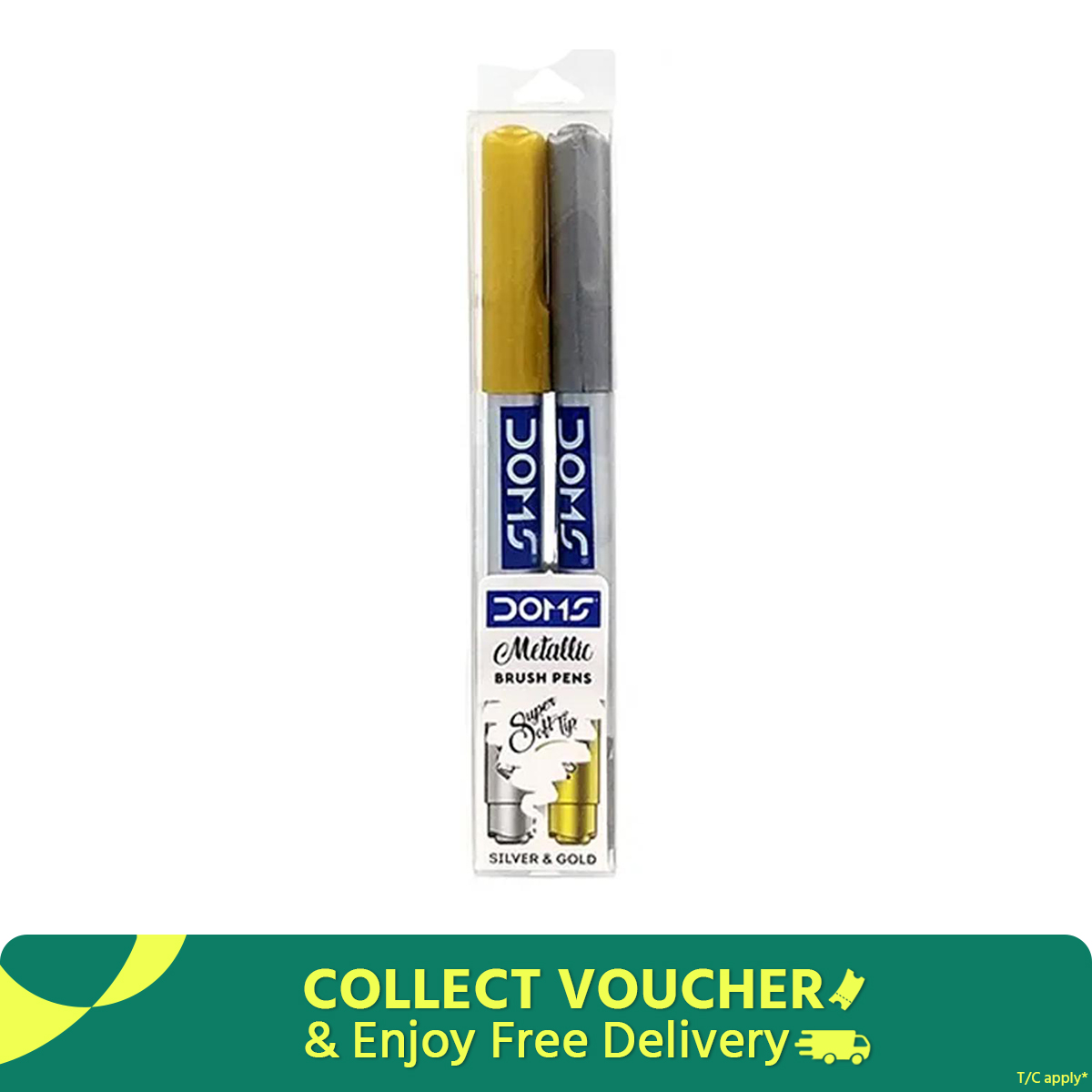 Picture of DOMS Metallic Brush Pens Silver And Gold