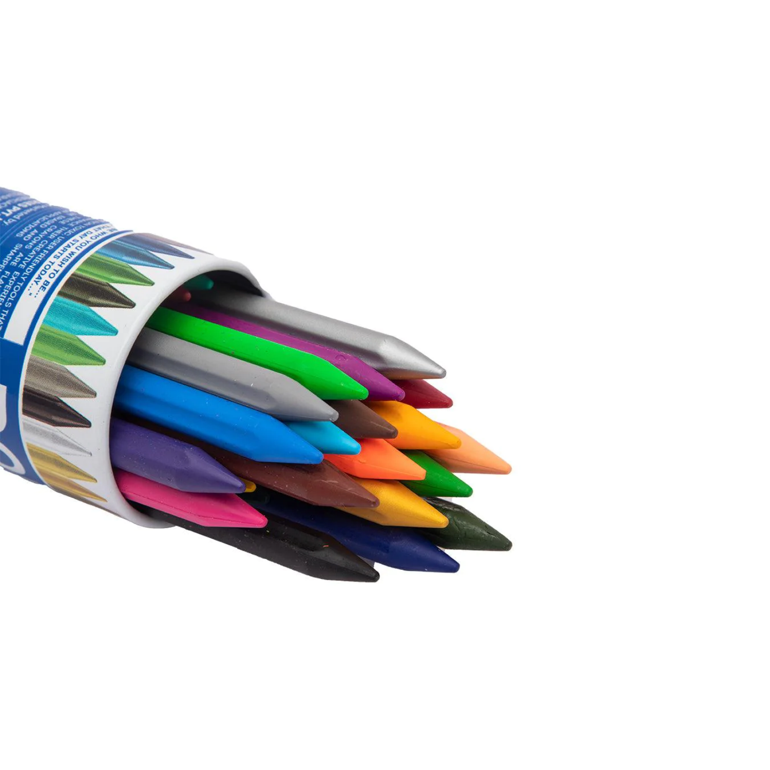 Picture of Doms 28 Shades Erasable Plastic Crayons Round Tin Box | Smooth & Even Shading | Bright & Playful Colors | Free Eraser Inside | Non-Toxic & Safe For Childrens | Pack of 1