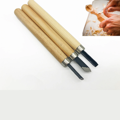 Picture of Arts 3 pcs Professional Wood Carving Chisel Knife Hand Tool Set for Basic Detailed Carving Woodworkers Gouges