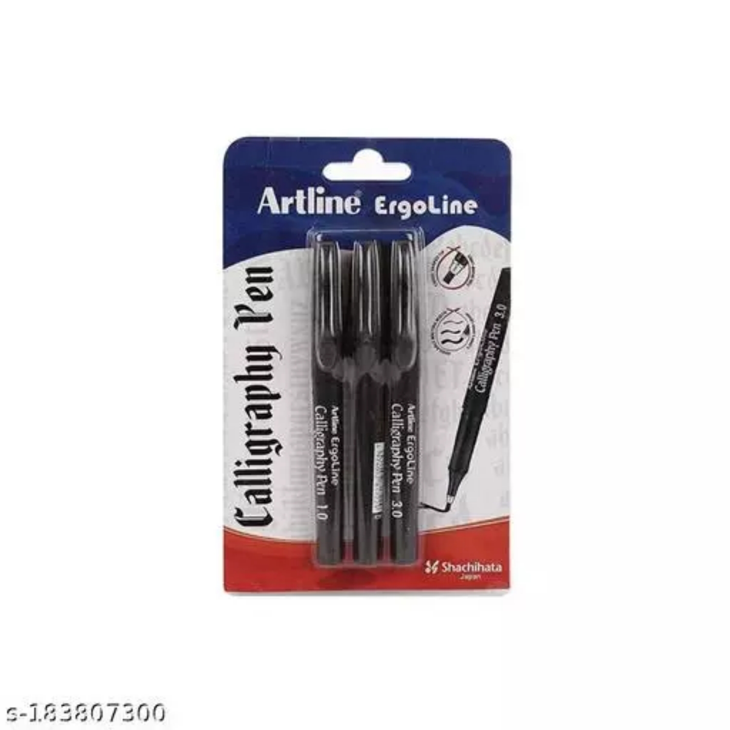 Picture of Artline Ergoline Calligraphy Fountain Pen with 1.0,2.0 & 3.0mm nibs - Black Ink