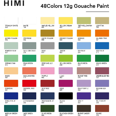 Picture of HIMI Twin Cup Jelly Gouache Paint Set, 48 Colors 12g, Jelly Cup Design, Non Toxic Paint for Canvas and Paper, Art Supplies for Professionals (Green Case) Visit the HIMI Store