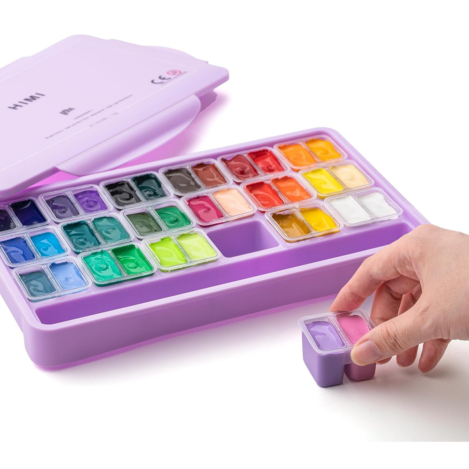 Picture of HIMI Gouache Paint Set，Art Supplies for Professionals，36 Colors 12g，Paint for Canvas and Paper